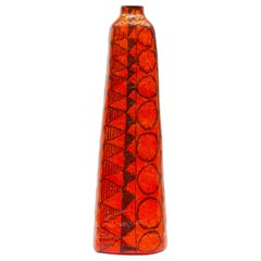 Orange Large Floor Vase Designed by Torviscosa, Italy, 1960