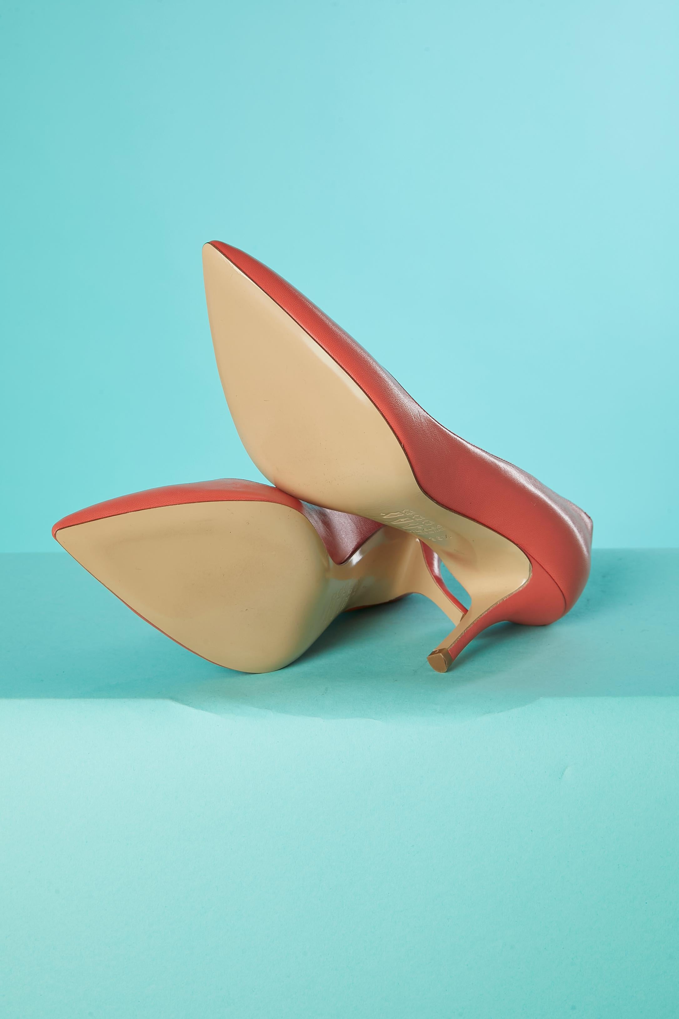 Arancia Décolleté in pelle arancione Luca Valentini NEW in vendita