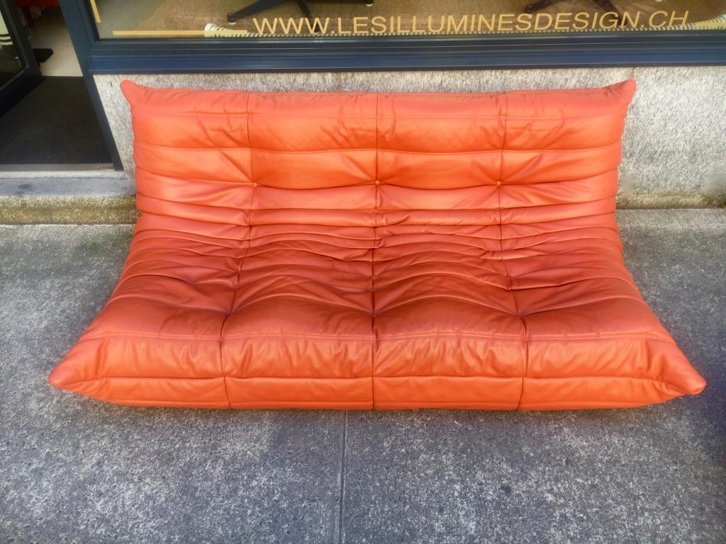 Late 20th Century Orange Leather 