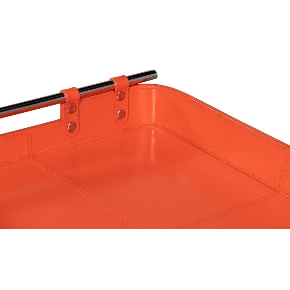 Orange Leather Tray For Sale 2