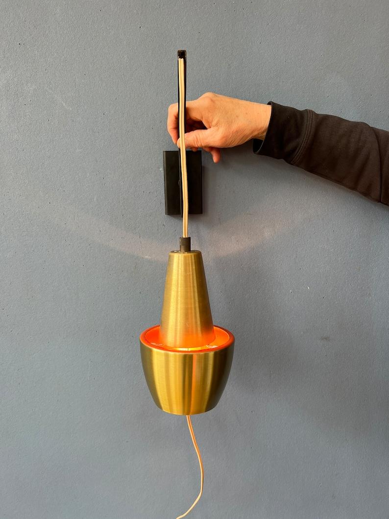 Orange Light Danish Mid Century Space Age 'Rod' Wall Lamp In Excellent Condition For Sale In ROTTERDAM, ZH