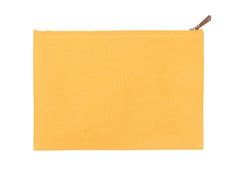 Orange Loro Piana Canvas Zip Clutch