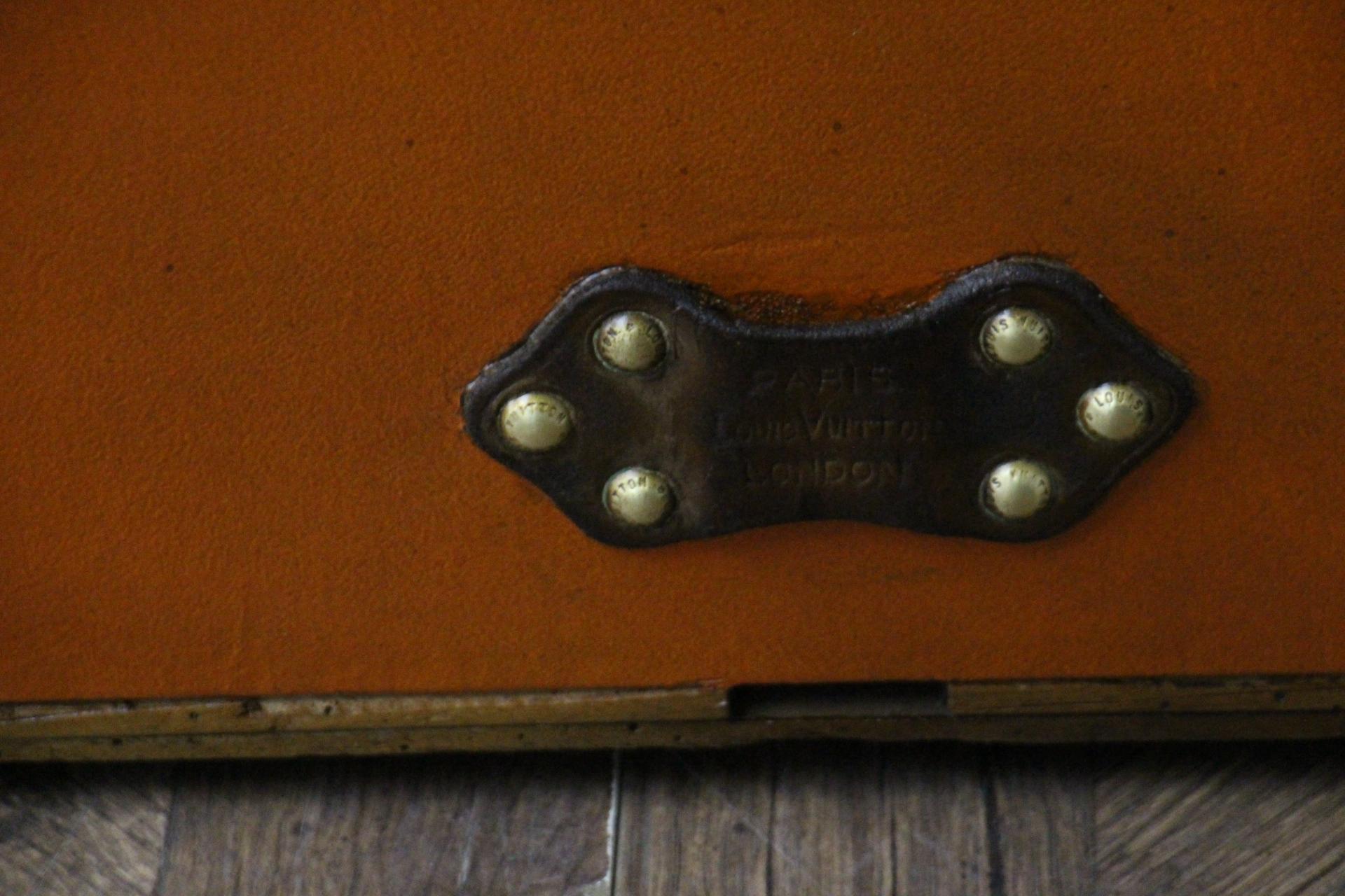 Orange Louis Vuitton Trunk, Vuitton Courrier Trunk, Louis Vuitton Steamer Trunk 8