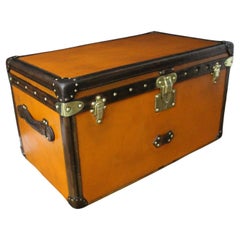 Antique Orange Louis Vuitton Trunk, Vuitton Courrier Trunk, Louis Vuitton Steamer Trunk