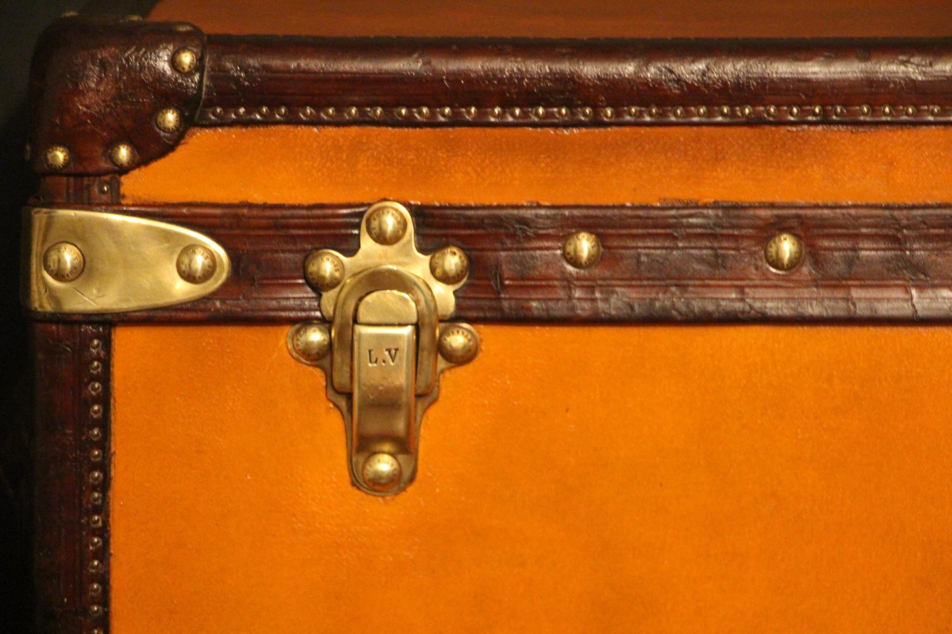 Art Deco Orange Louis Vuitton Trunk, Vuitton Shoe Trunk, Louis Vuitton Steamer Trunk