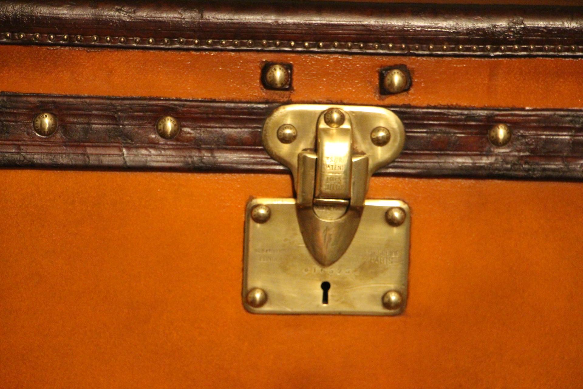 French Orange Louis Vuitton Trunk, Vuitton Shoe Trunk, Louis Vuitton Steamer Trunk