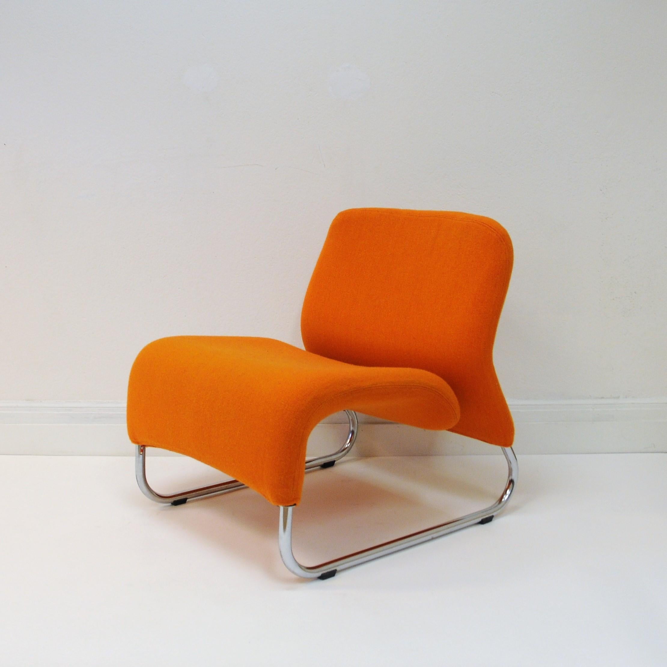 Mid-Century Modern Orange Lounge Chair Ecco by Møre Design Team 1970, Norway