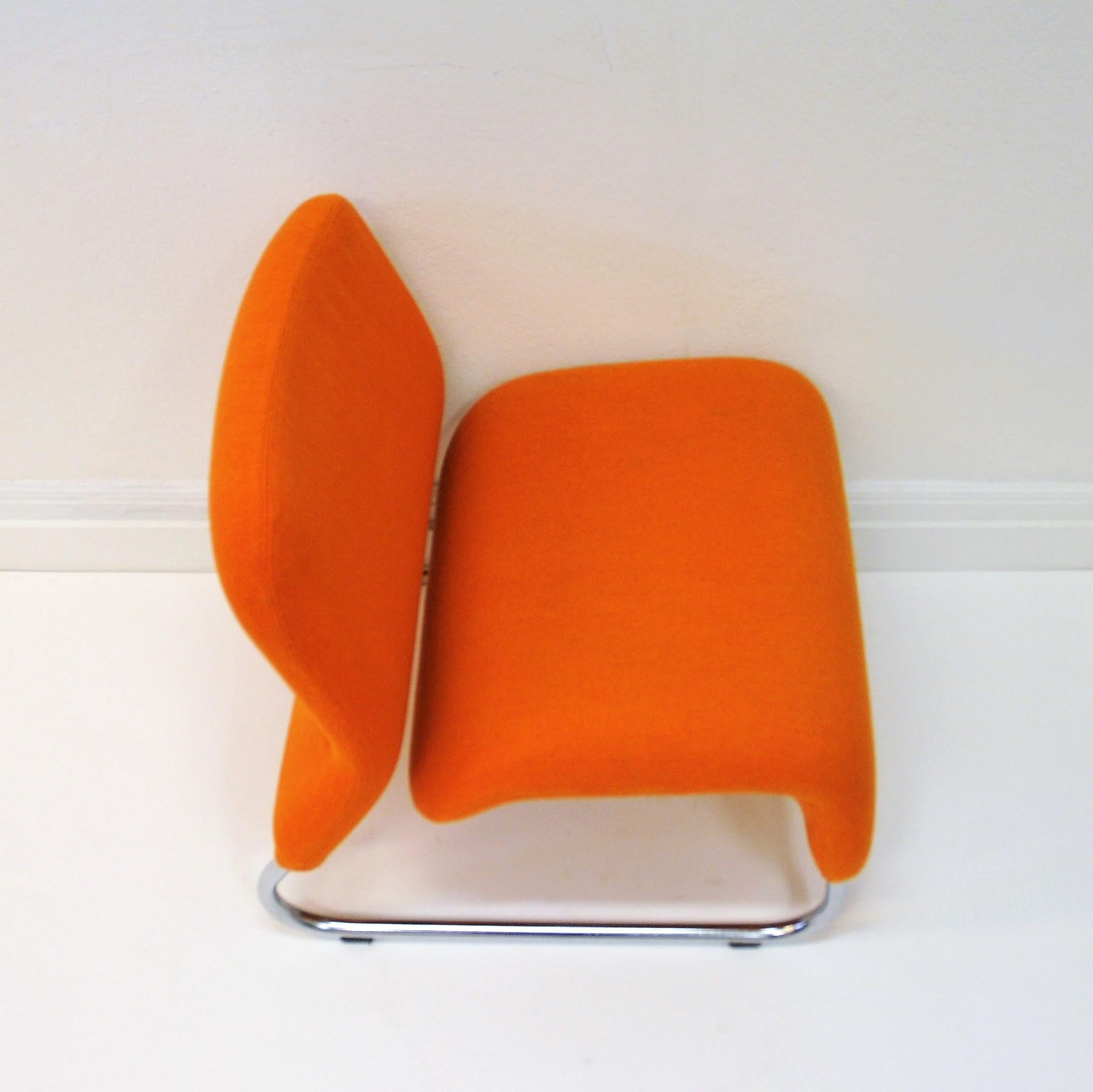 Steel Orange Lounge Chair Ecco by Møre Design Team 1970, Norway