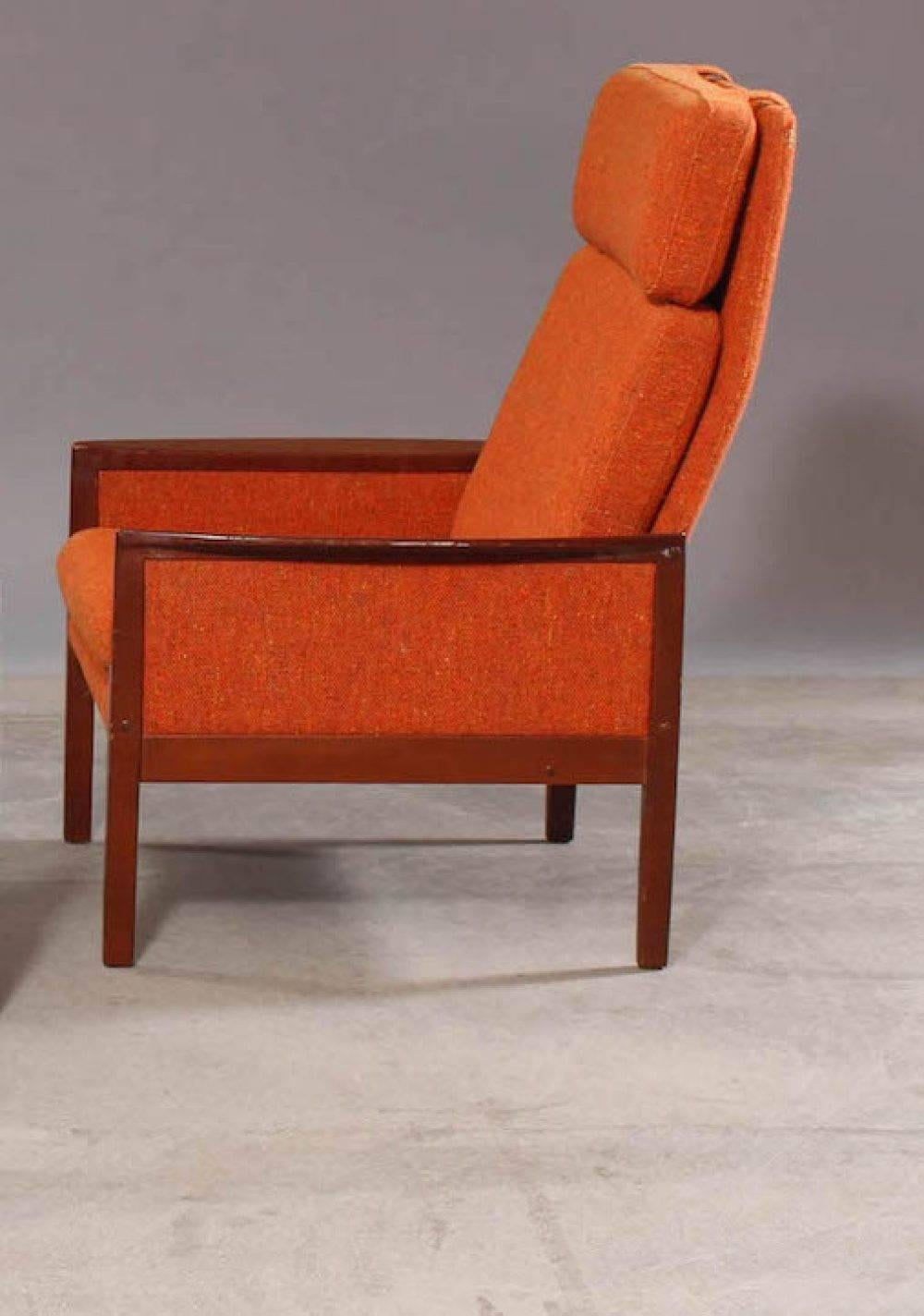 Orange Mahogany Armchair In Good Condition For Sale In Paris, FR