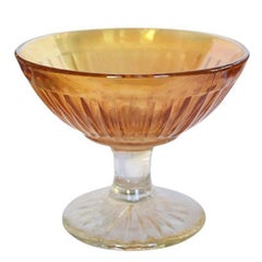 Orange Marigold Amber Coupe Champagne or Sorbet Ice Cream Glasses, Set of 5