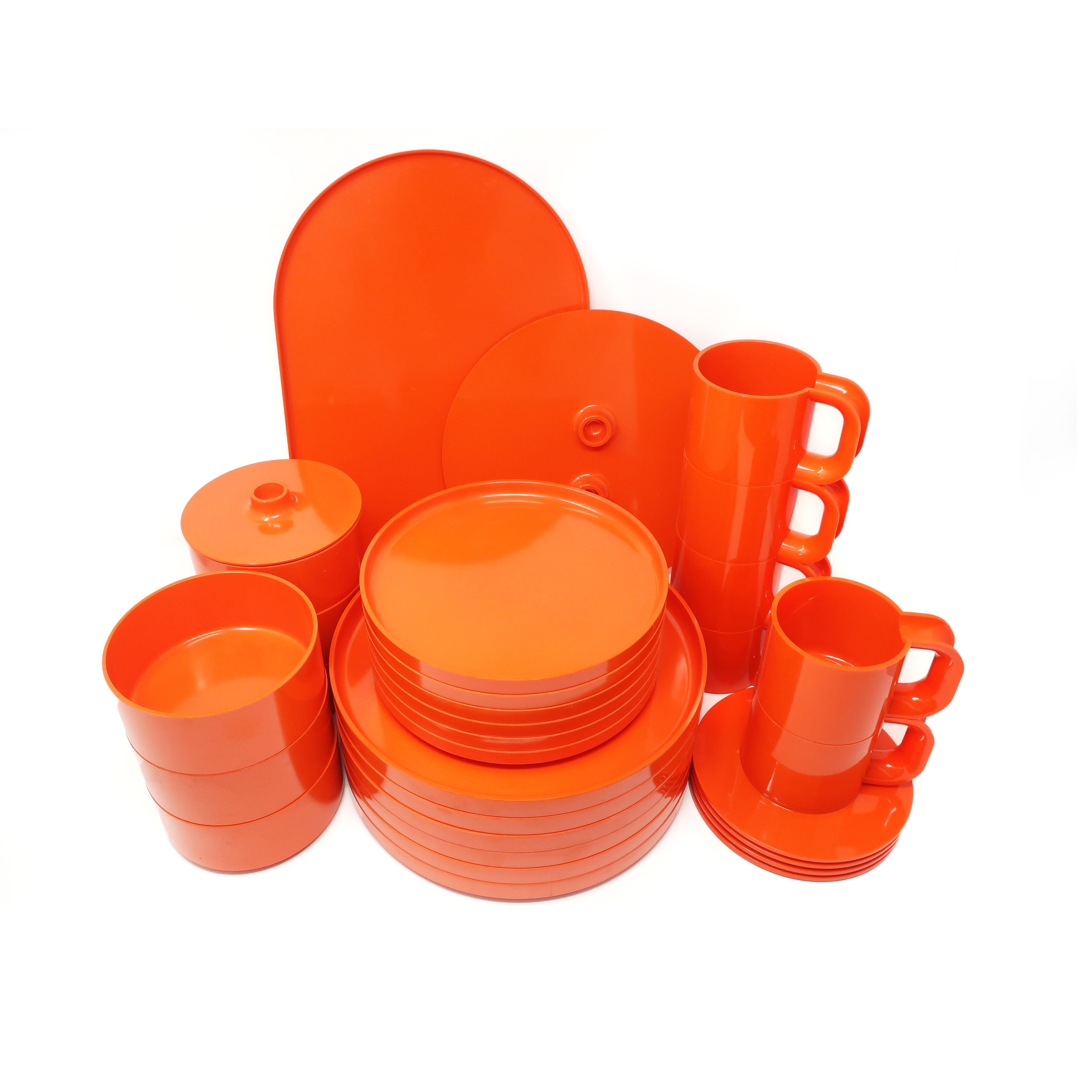 orange dinnerware sets