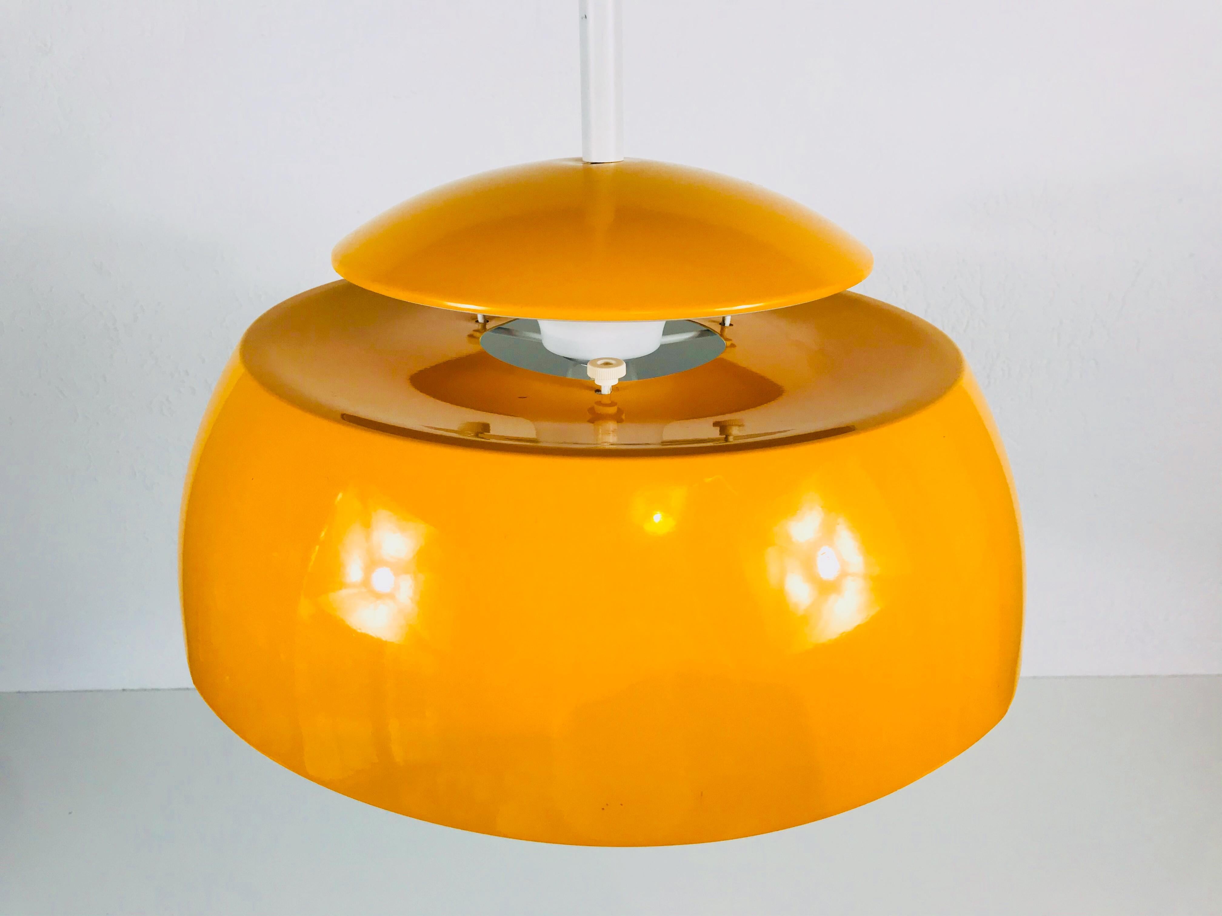 orange metal pendant light
