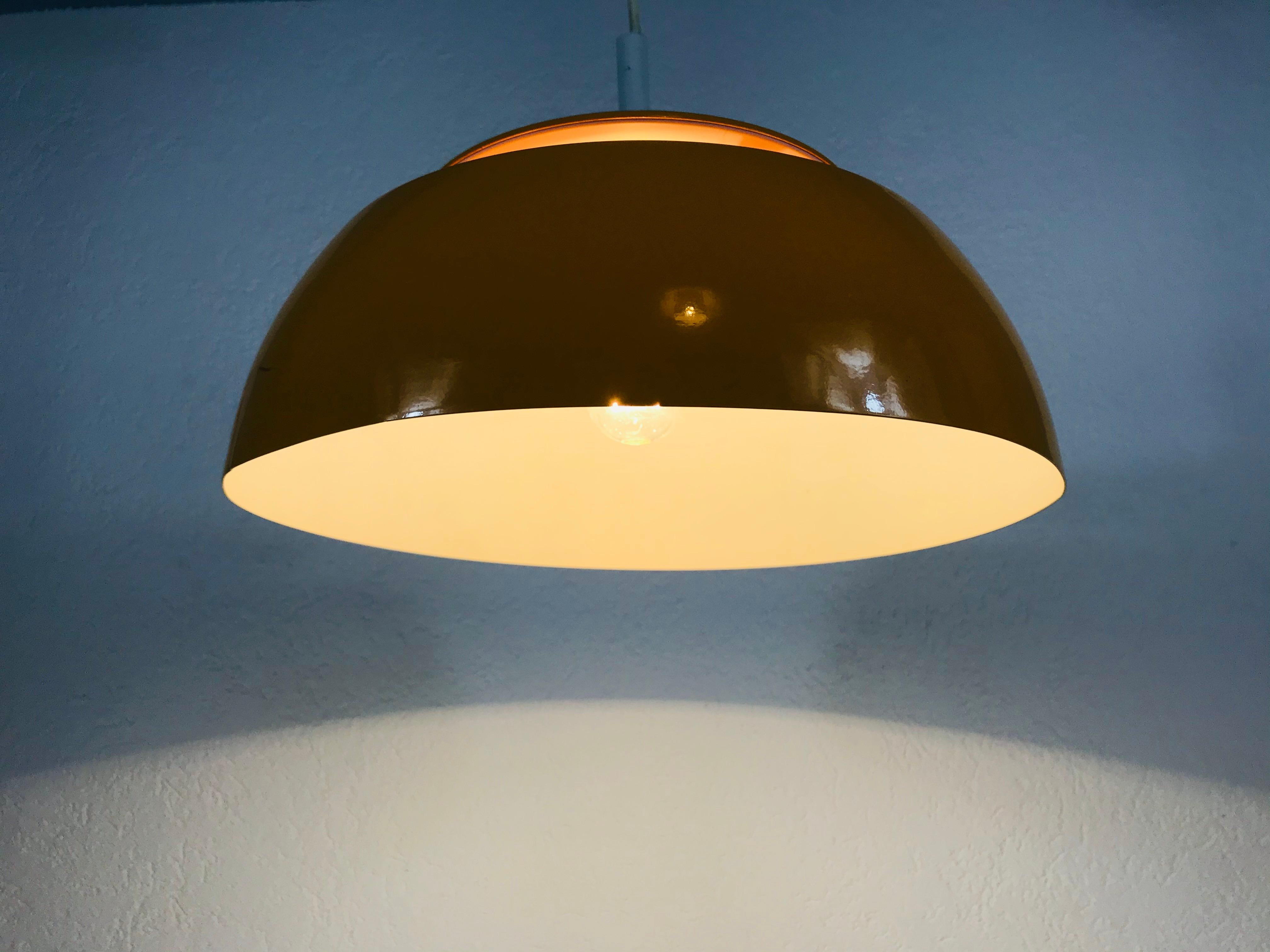 Orange Metal Pendant Lamp by Temde, 1970s For Sale 1