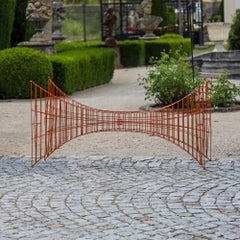 Orange Metal Table Base for Dining Tables by Anacleto Spazzapan Italy 21st Cent.