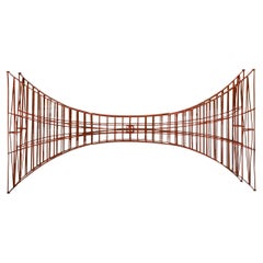 Base de metal naranja para mesas de comedor de Anacleto Spazzapan Italia S. XXI
