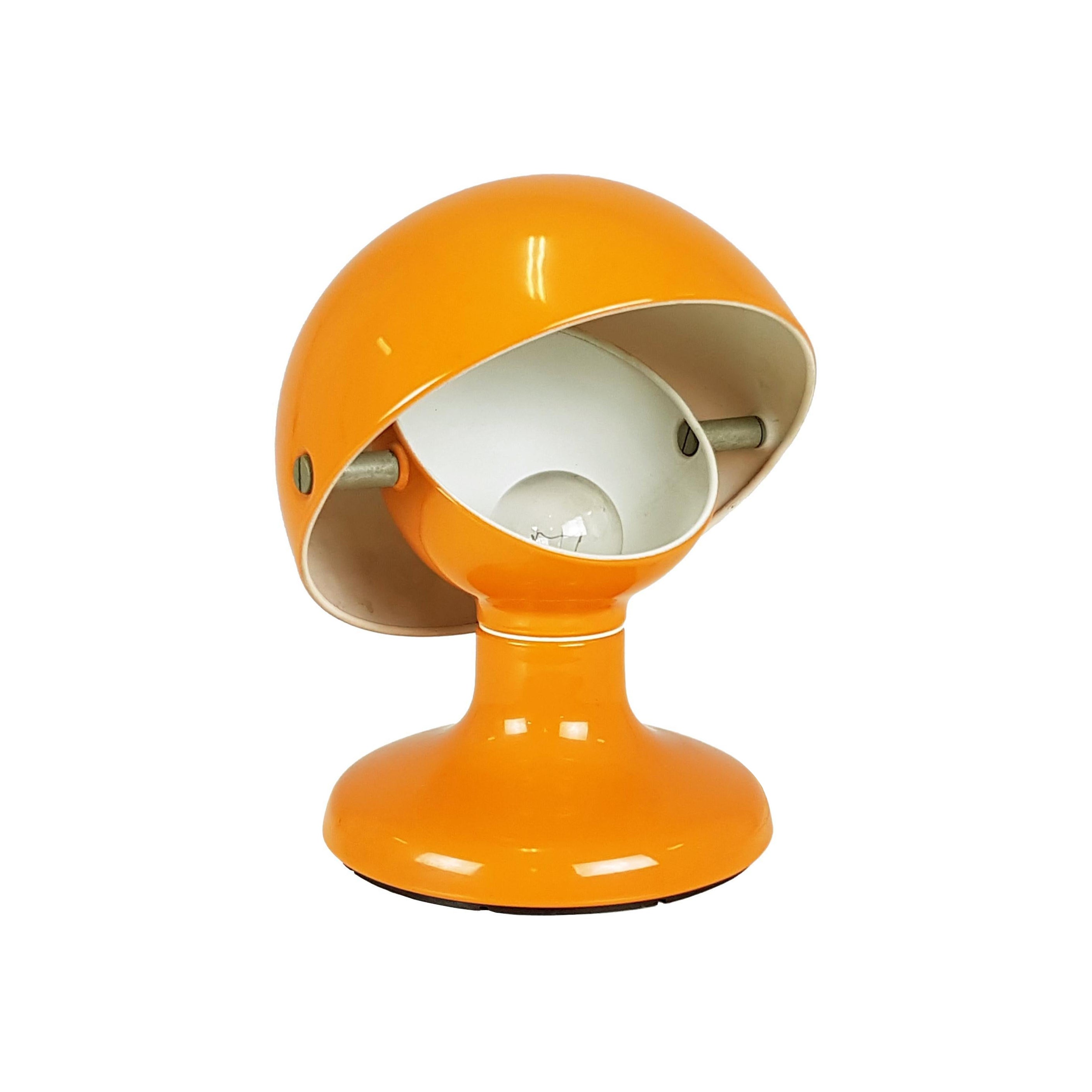 Orange Metal Table Lamp Jucker by Tobia & Afra Scarpa for Flos, 1960s For Sale