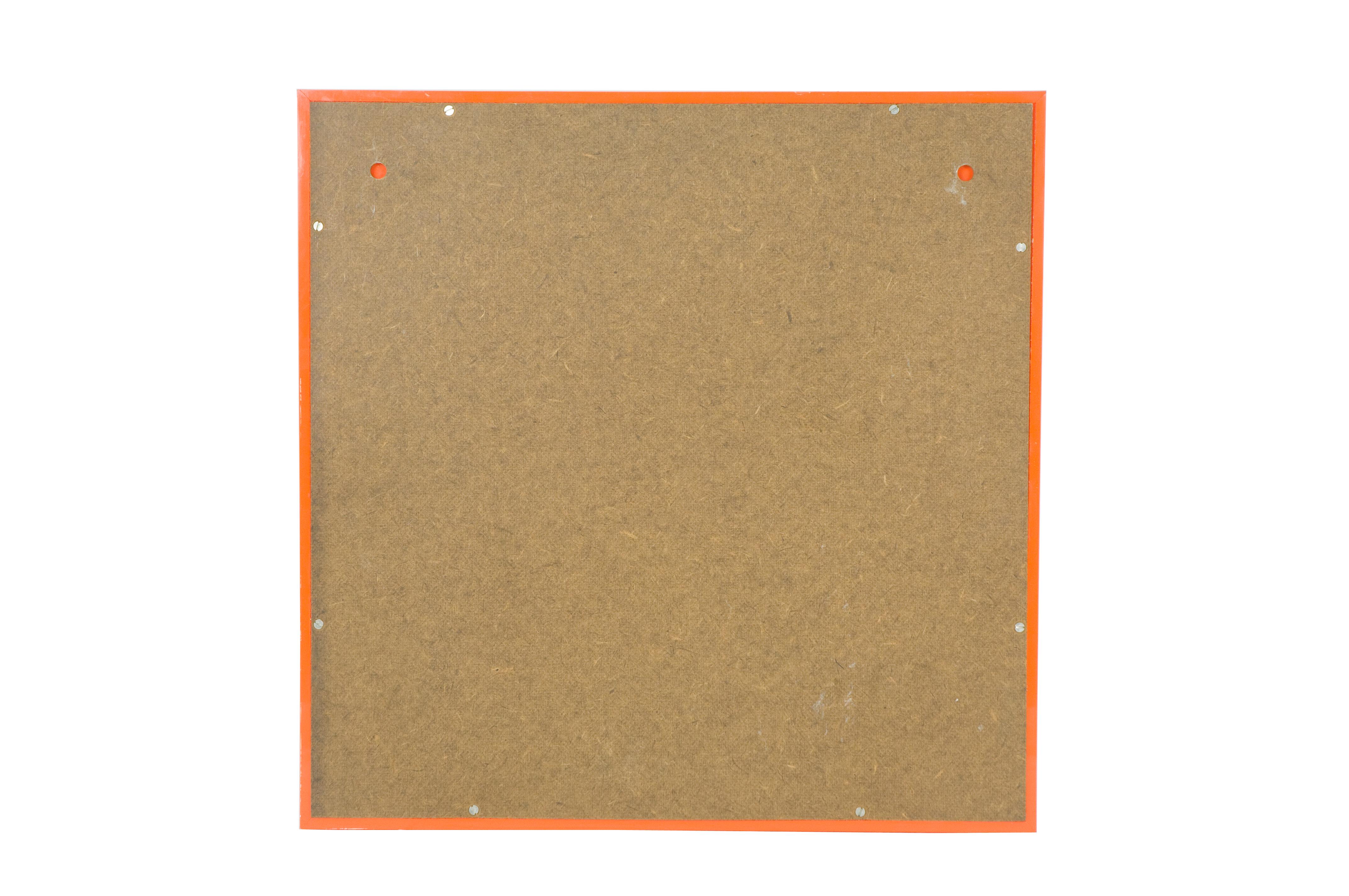 Orange Methacrylate Square Mirror 4724/5 by G. Stoppino for Kartell 1