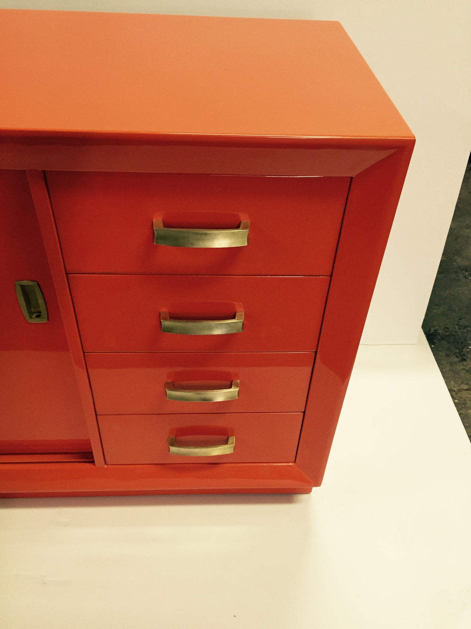 Orange Mid Century Modern Dressers Attributed To John Widdicomb