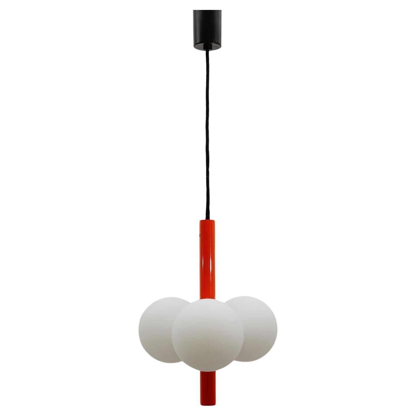 Lampada a sospensione Sputnik Modern di Kaiser Leuchten, Germania, anni '60, arancione.