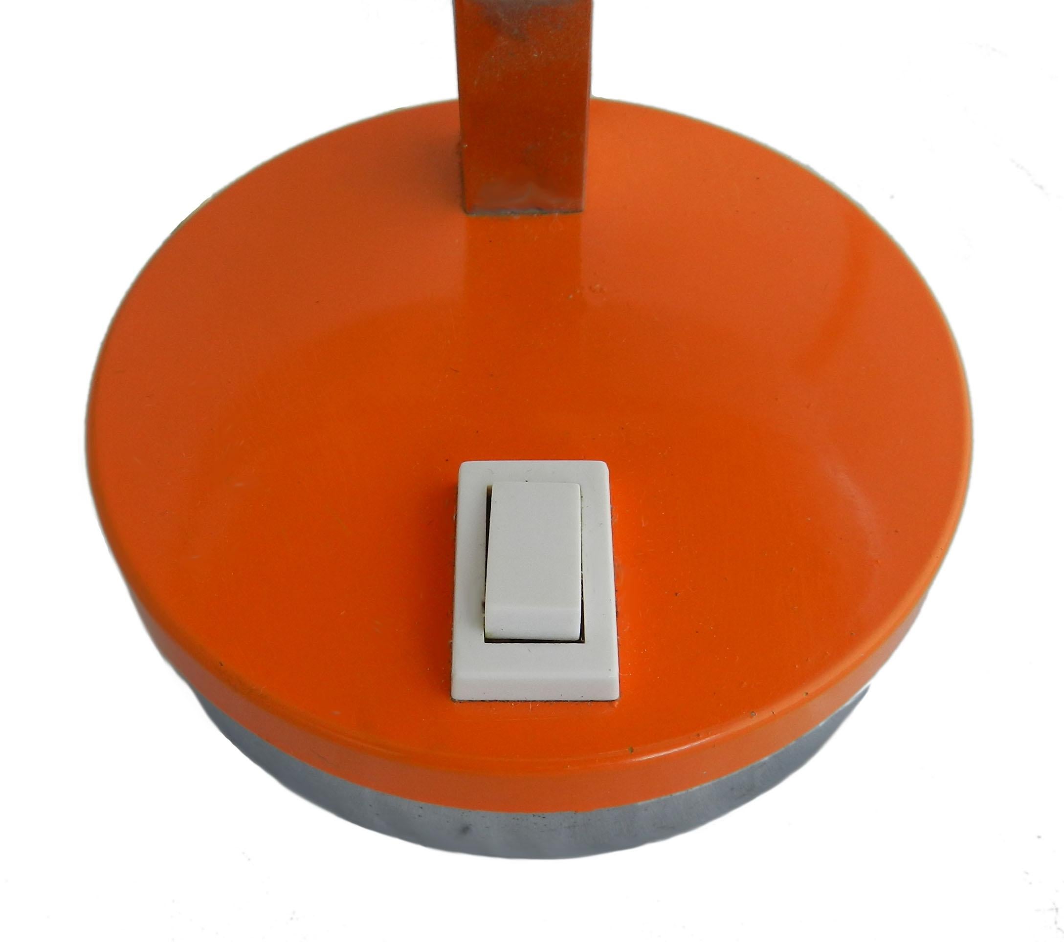 French Orange Midcentury Table Light or Side Lamp, circa 1960