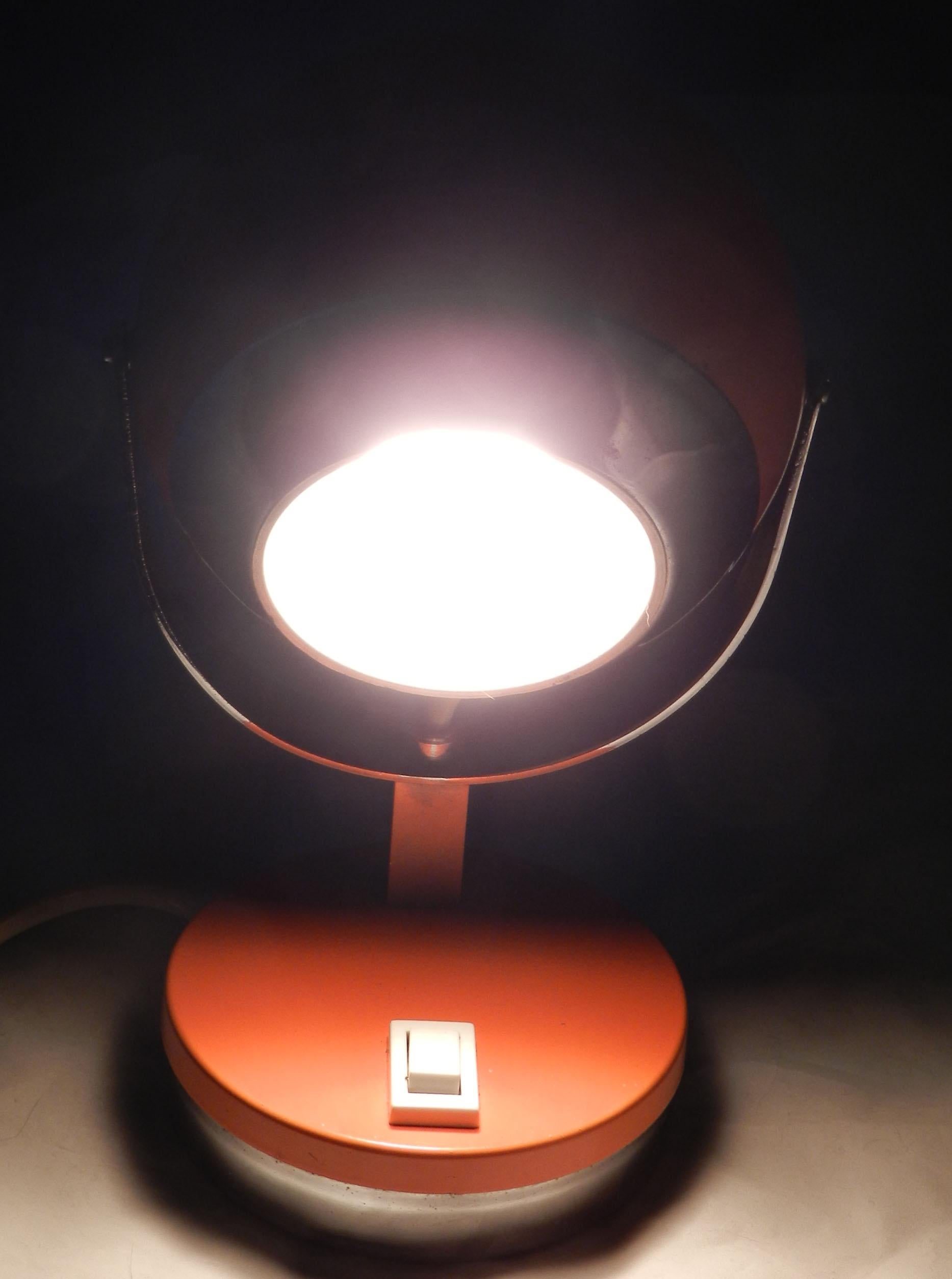 Orange Midcentury Table Light or Side Lamp, circa 1960 In Good Condition In Mimizan, FR