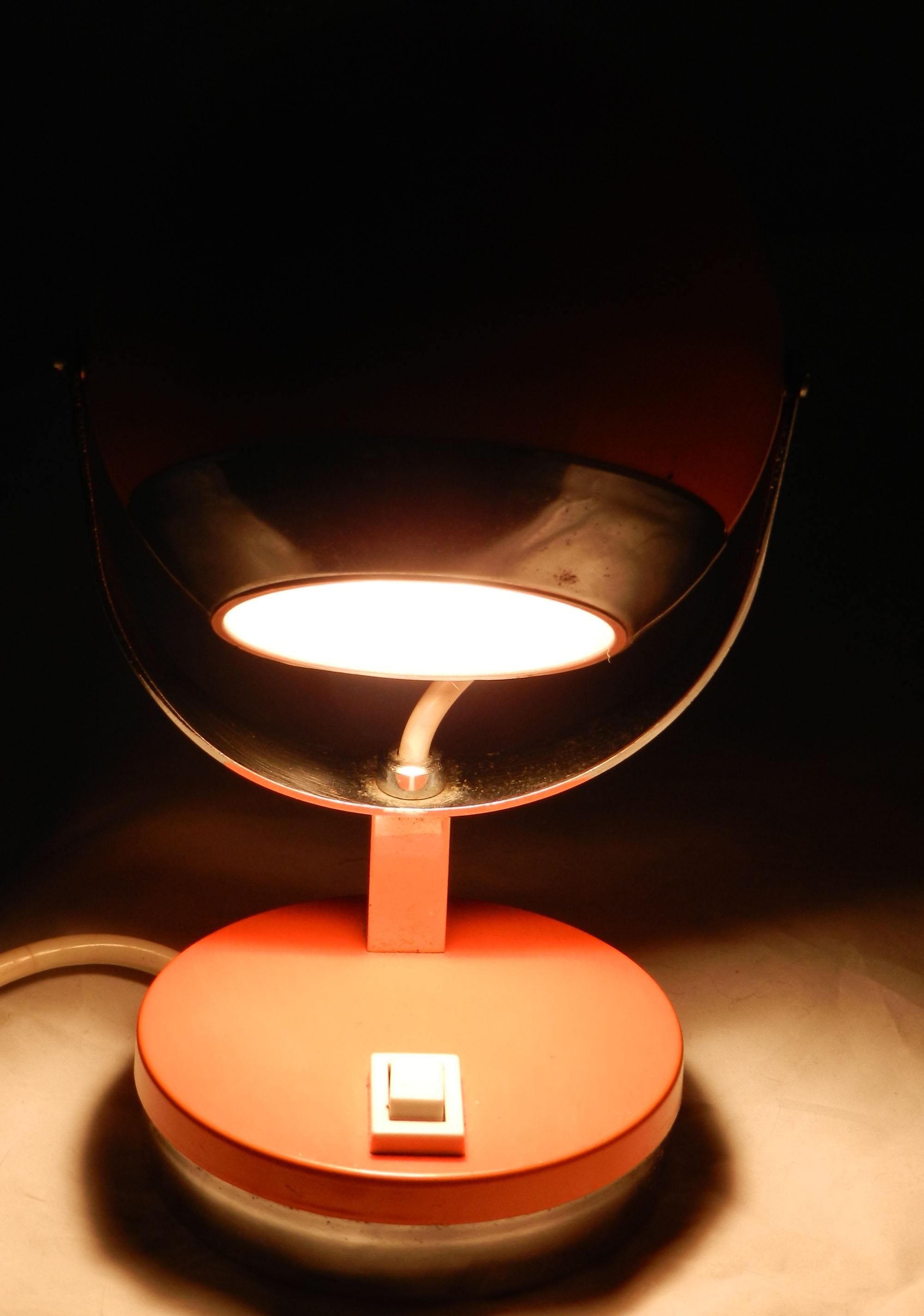 Mid-20th Century Orange Midcentury Table Light or Side Lamp, circa 1960