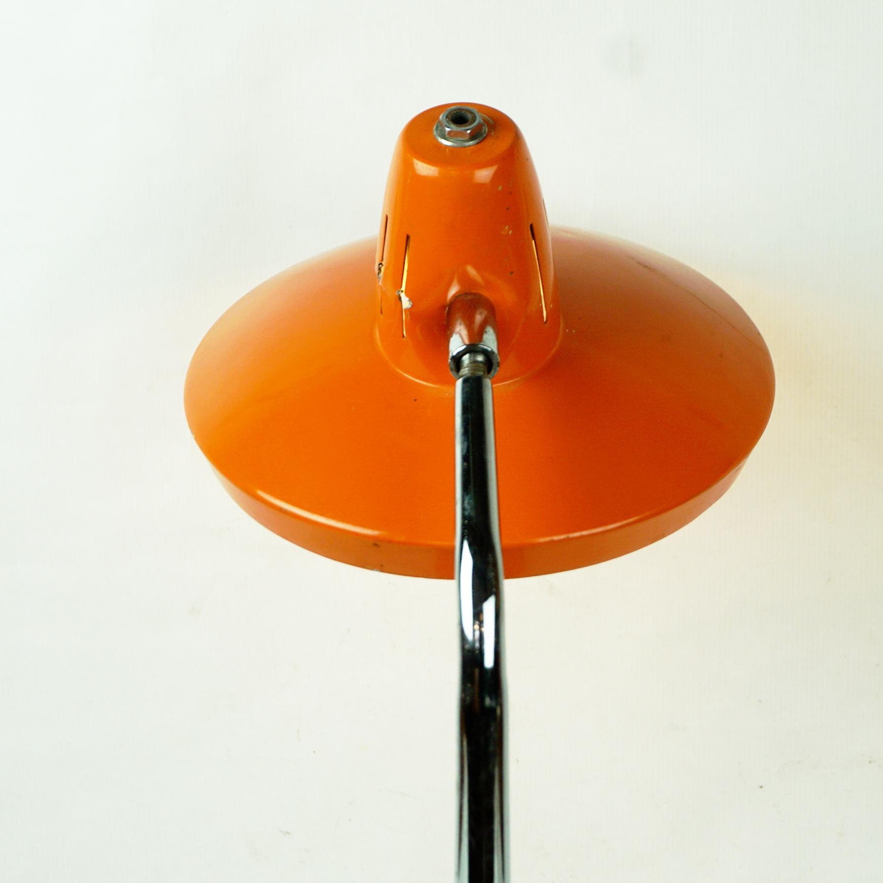 Orange Midcentury Adjustable Desk or Table Lamp by Fase Madrid Spain 4