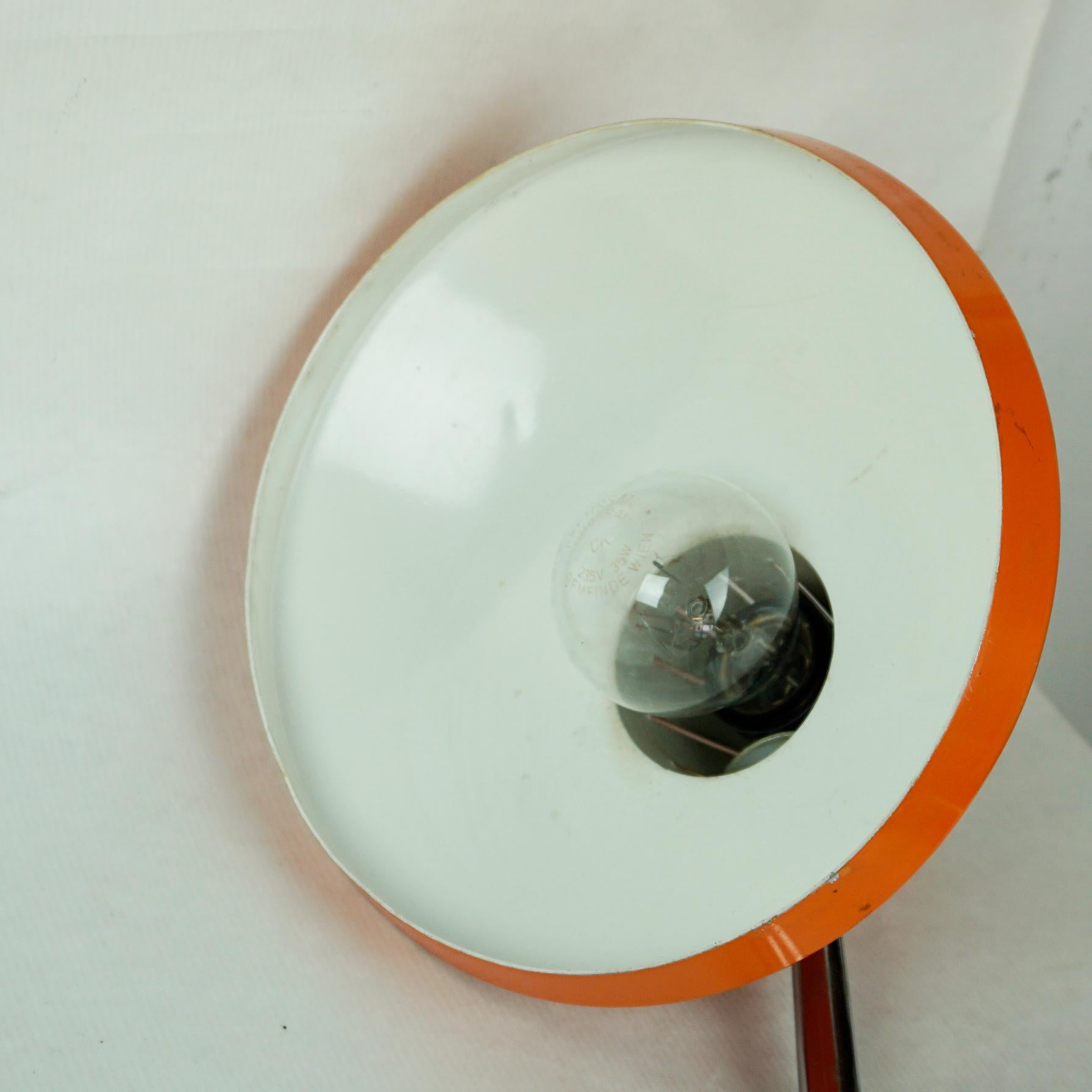 Orange Midcentury Adjustable Desk or Table Lamp by Fase Madrid Spain 7