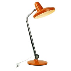 Orange Midcentury Adjustable Desk or Table Lamp by Fase Madrid Spain