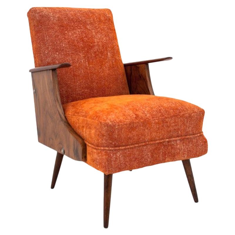 Orange Midcentury Armchair, 1950s