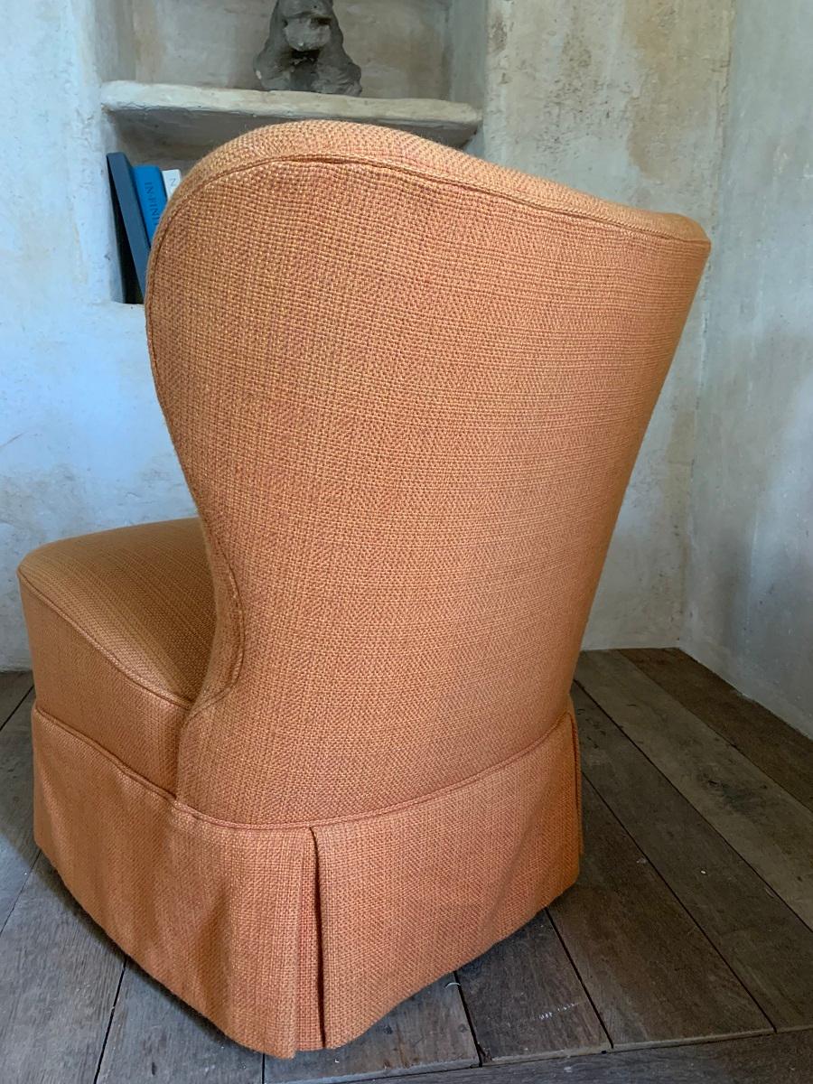 Mid-Century Modern Orange Midcentury Cocktail Lounge Chair by Theo Ruth For Sale