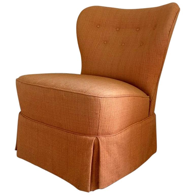 Orange Midcentury Cocktail Lounge Chair by Theo Ruth For Sale