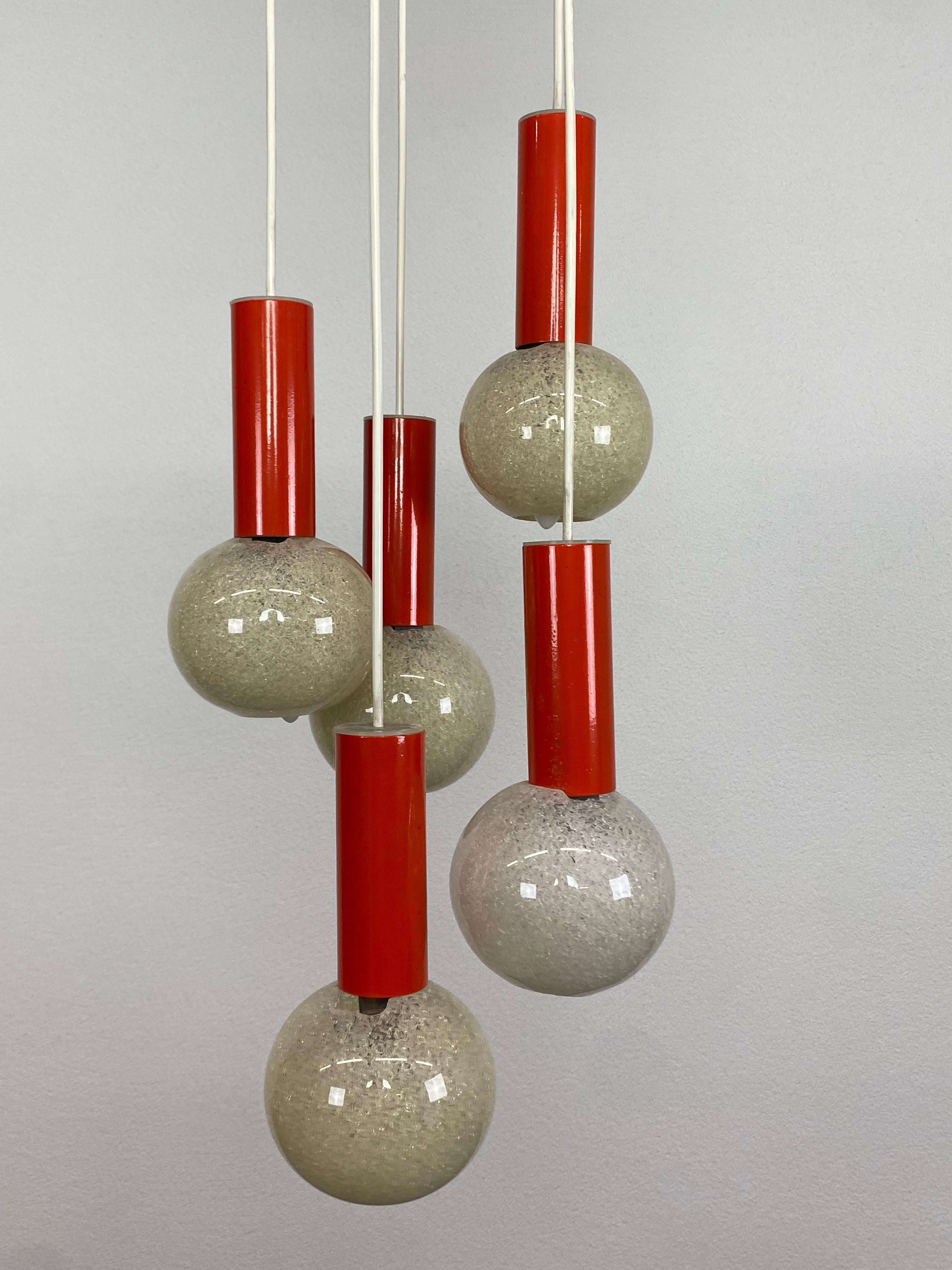 Mid-20th Century Orange Mid-Century Modern Hanging Lamp For Sale