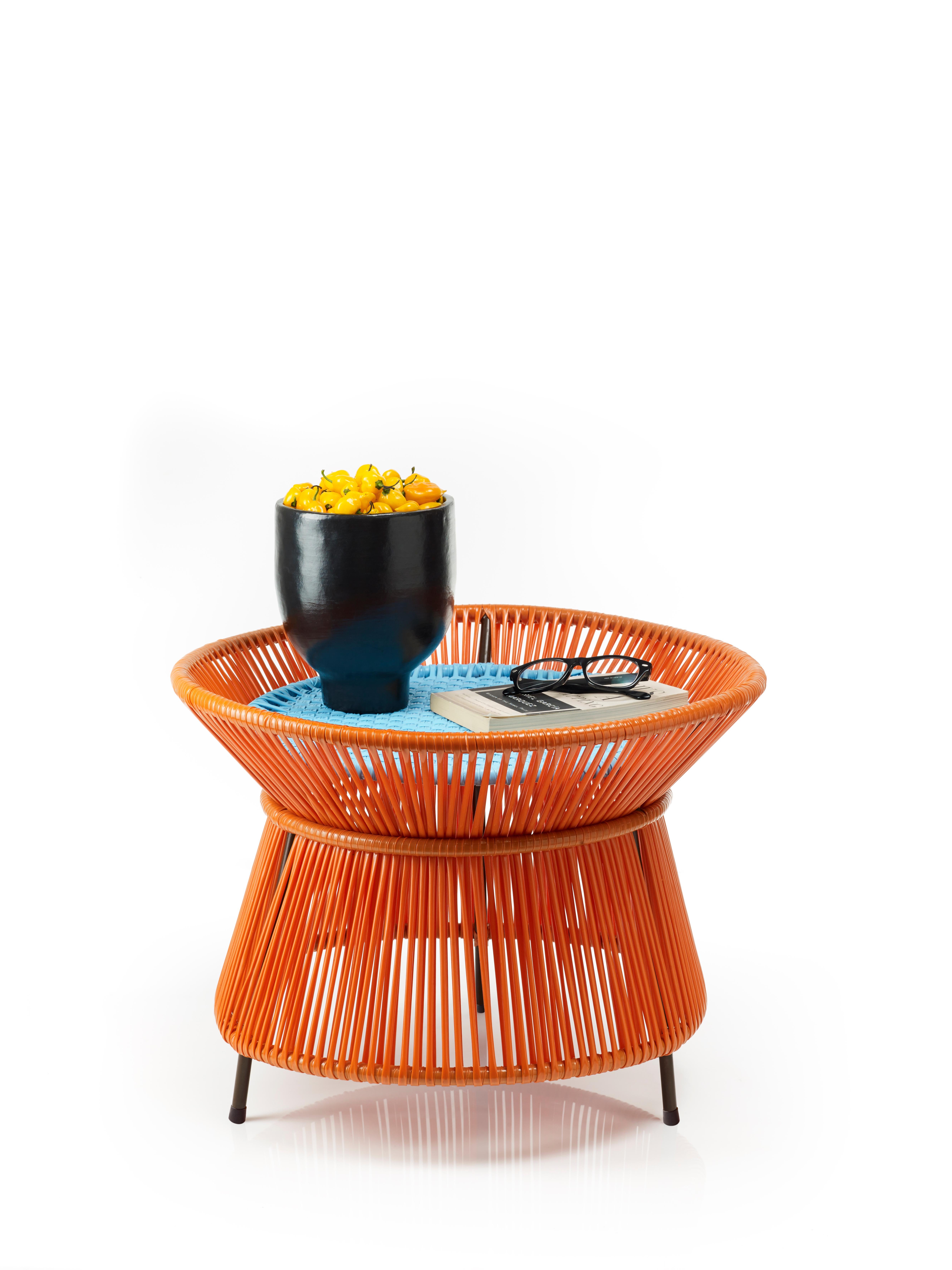 Modern Orange Mint Caribe Basket Table by Sebastian Herkner For Sale