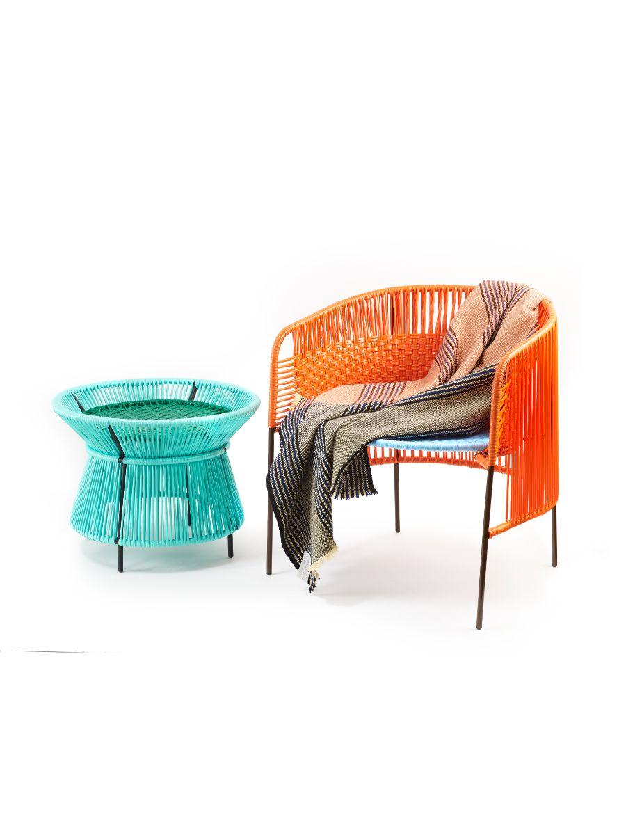 Steel Orange Mint Caribe Lounge Chair by Sebastian Herkner