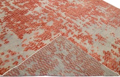 Orange Modern Apadana's Safi Collection Handmade Abstract Oversize Wool Rug