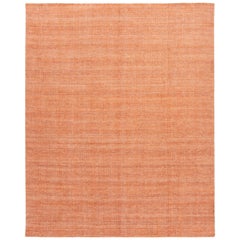 Apadana - Tapis moderne orange en bambou/soie de style Boho fait à la main