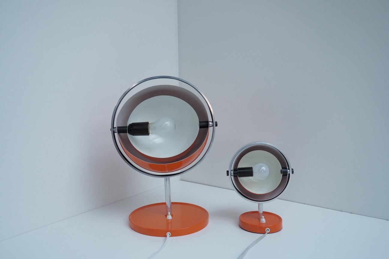 Orange Moon Light Table Lamps by Brylle & Jacobsen, Danish Space Age, 1970s For Sale 8