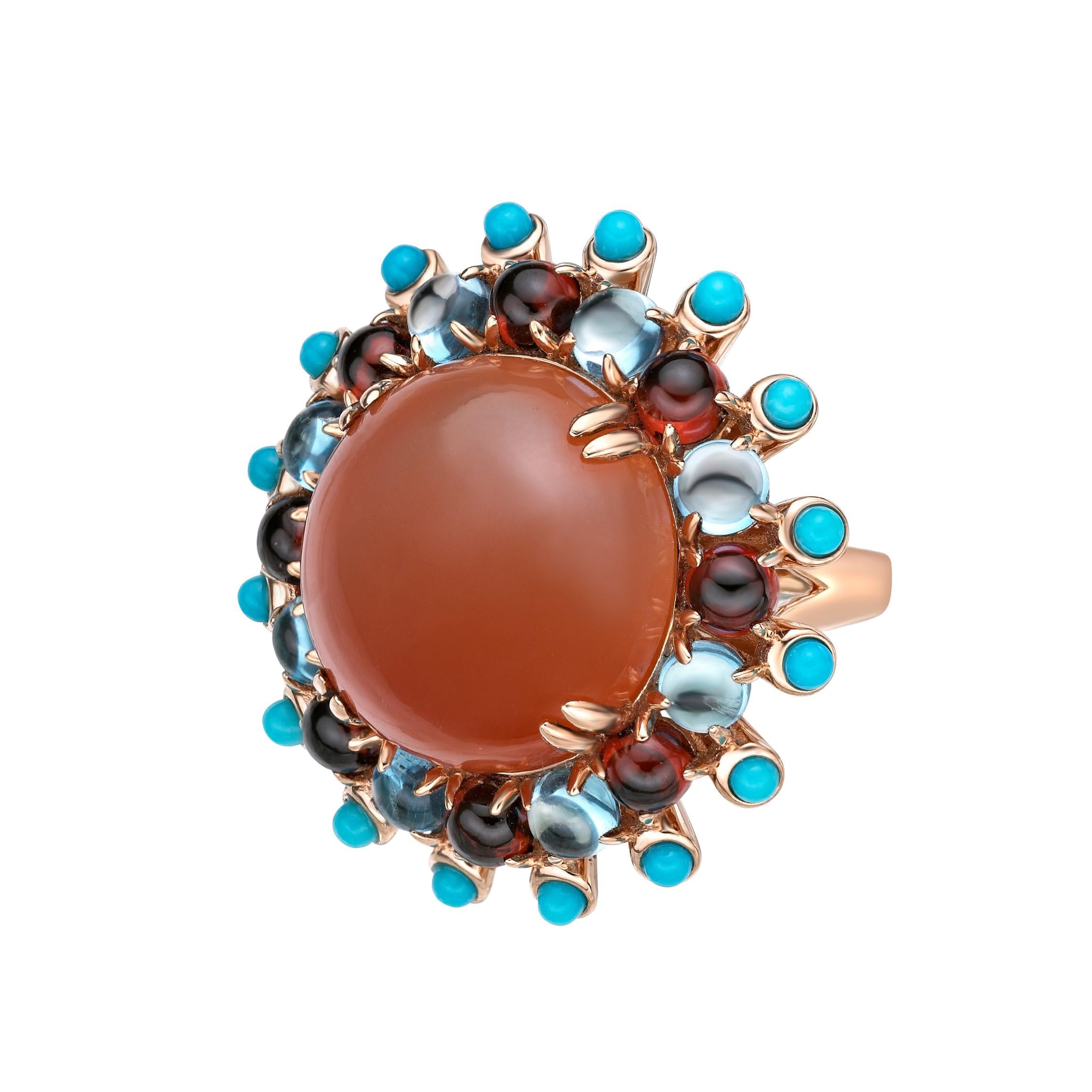 orange moonstone ring