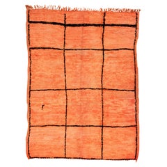 Orange Moroccan Wool Rug in Hermes Orange 
