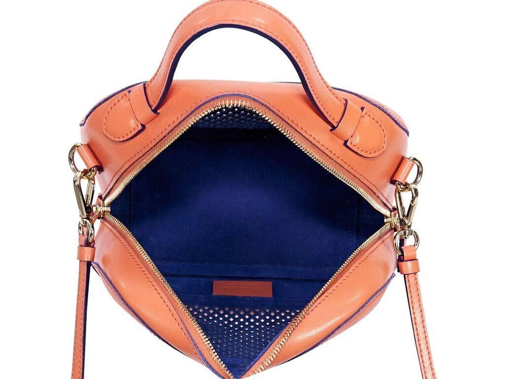 Orange Moschino Perforated Leather Crossbody Bag In Good Condition In New York, NY
