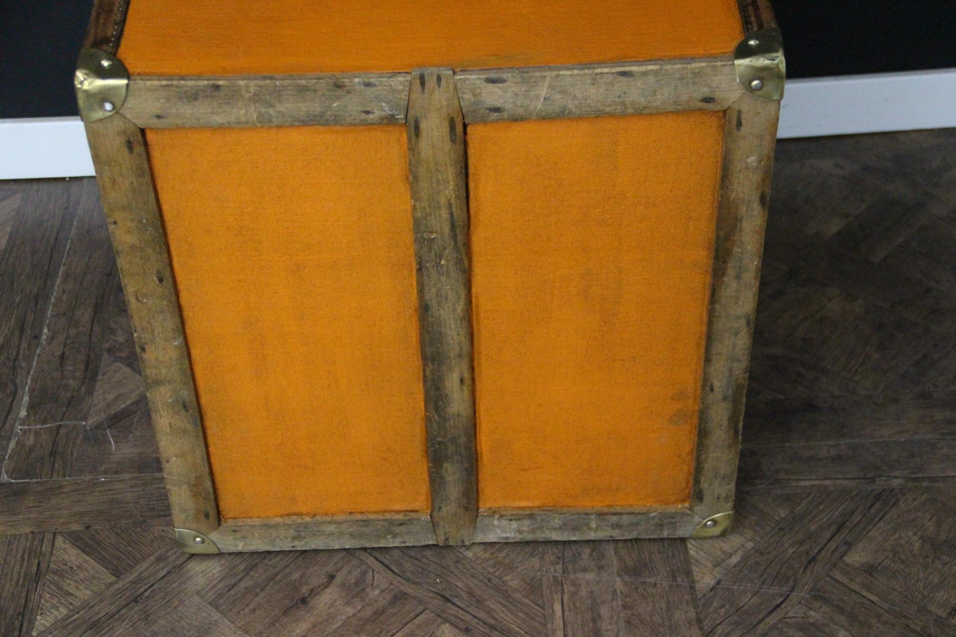 Orange Moynat Trunk, Moynat Steamer Trunk, Moynat Hat Trunk, Moynat Cube Trunk For Sale 9