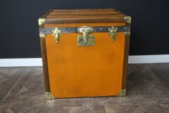Orange Moynat Trunk, Moynat Steamer Trunk, Moynat Hat Trunk, Moynat Cube Trunk