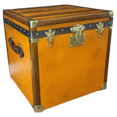 Orange Moynat Trunk, Moynat Steamer Trunk, Moynat Hat Trunk, Moynat Cube Trunk