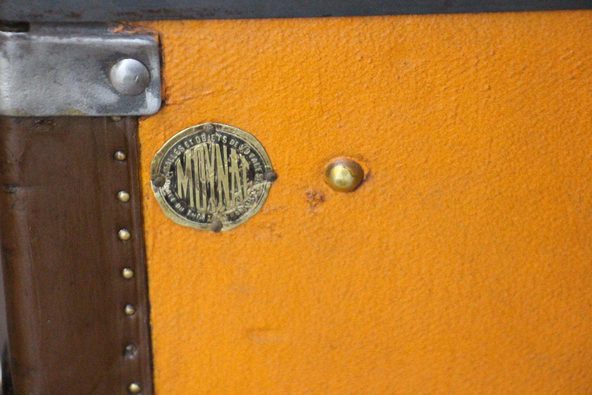 Orange Moynat Trunk, Moynat Steamer Trunk, Moynat Luggage For Sale 6