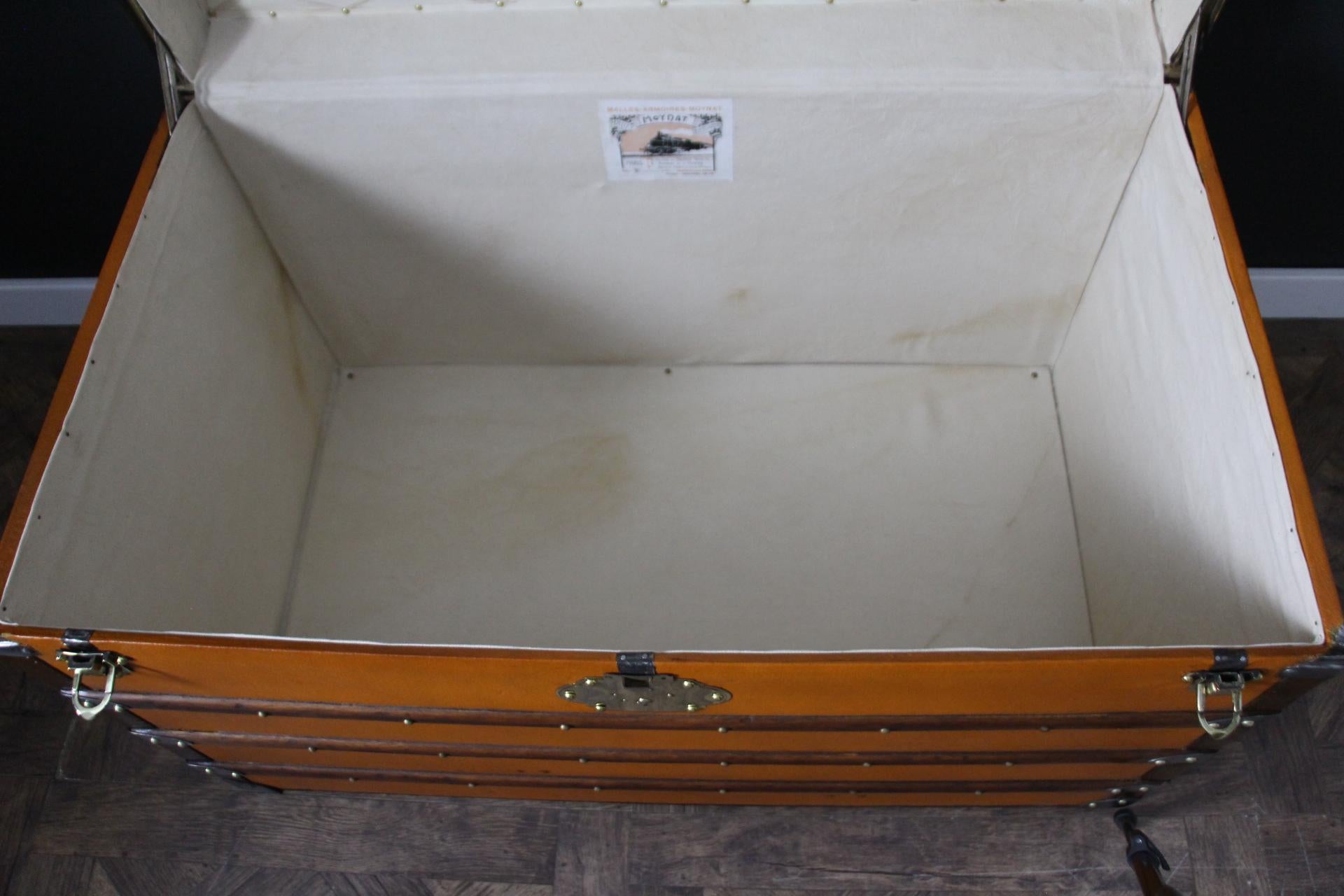 Orange Moynat Trunk, Moynat Steamer Trunk, Moynat Luggage For Sale 10