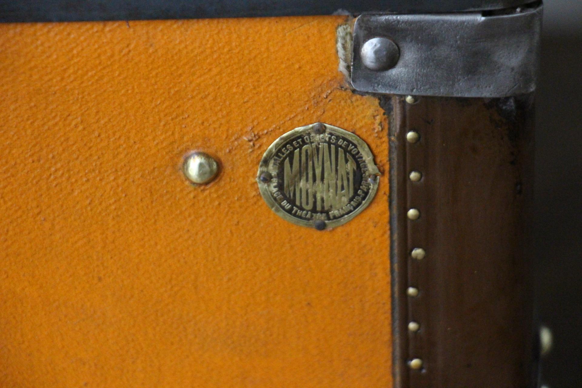 Orange Moynat Trunk, Moynat Steamer Trunk, Moynat Luggage For Sale 2