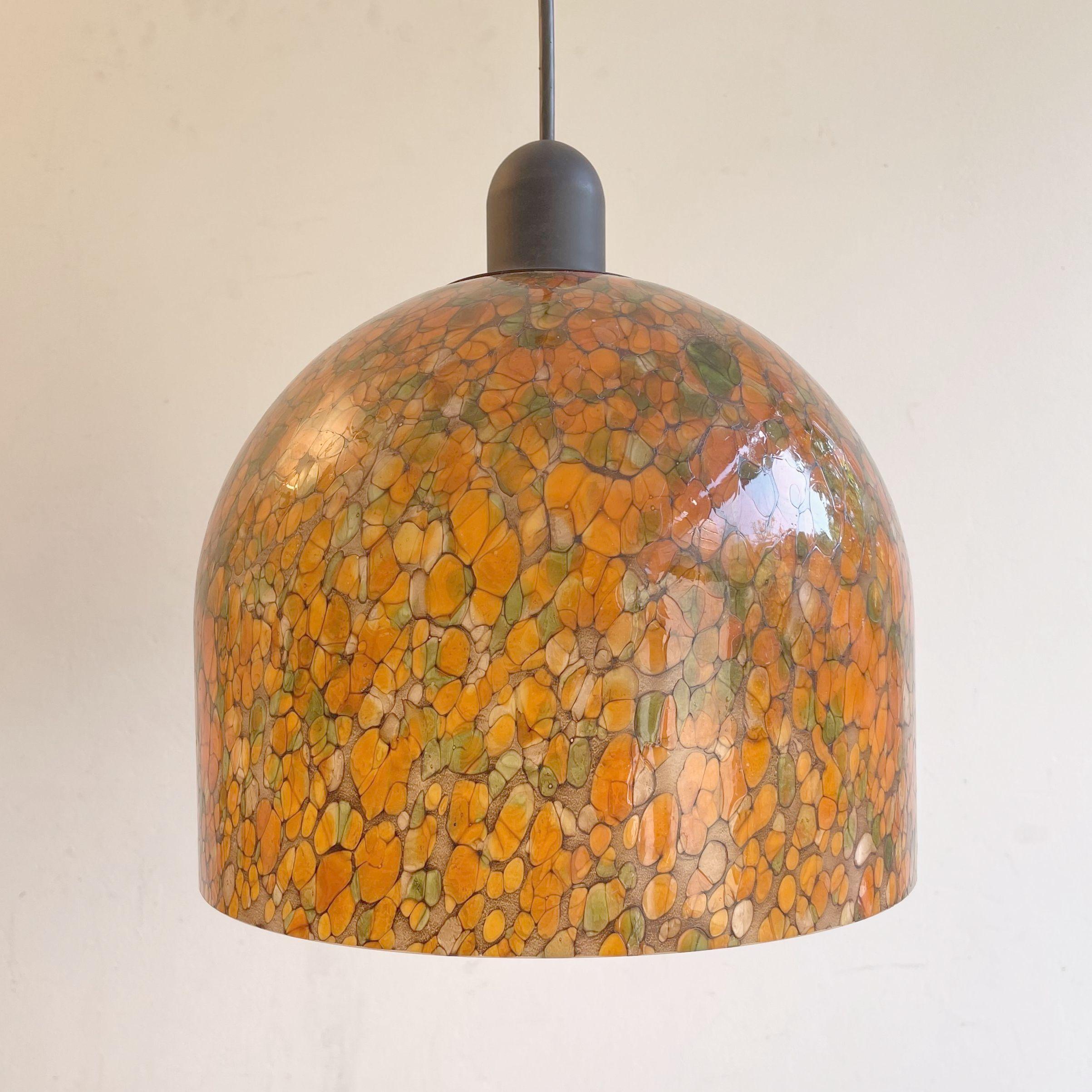 Orangefarbene Pendelleuchte von Peill & Putzler, 1970er Jahre, Deutschland (Moderne der Mitte des Jahrhunderts) im Angebot
