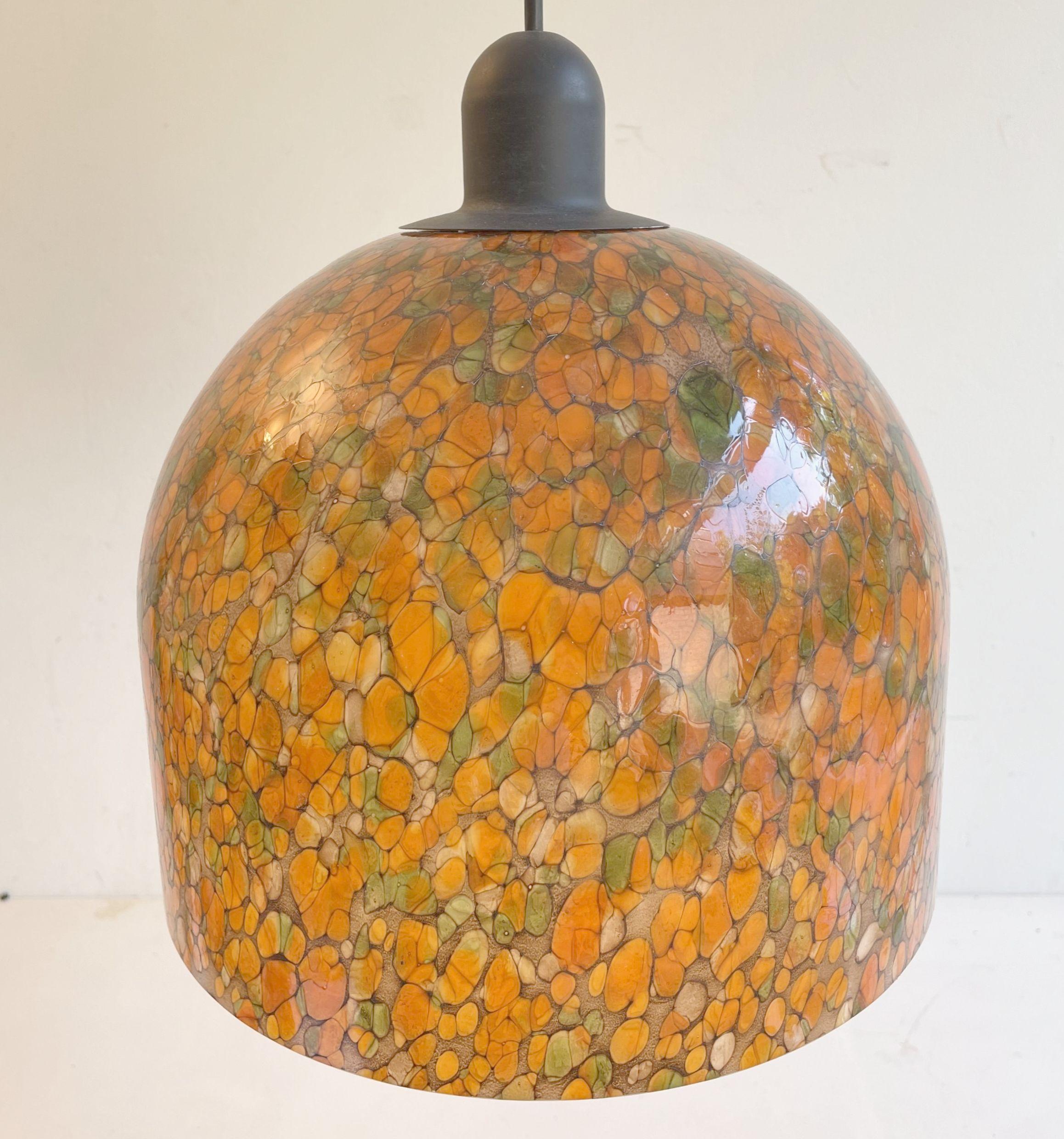 Orangefarbene Pendelleuchte von Peill & Putzler, 1970er Jahre, Deutschland im Zustand „Gut“ im Angebot in DOORWERTH, NL