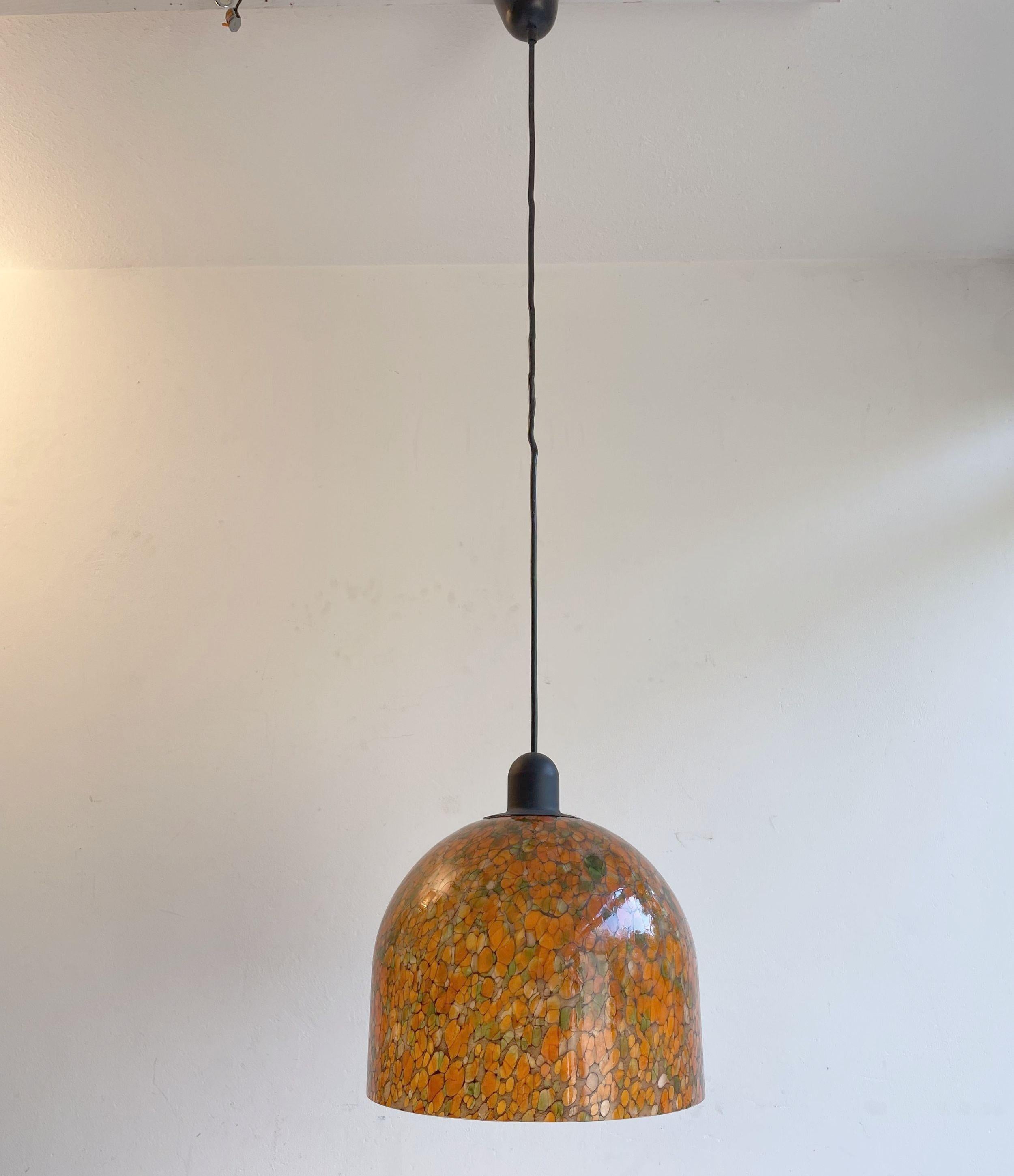 Orangefarbene Pendelleuchte von Peill & Putzler, 1970er Jahre, Deutschland (Glas) im Angebot